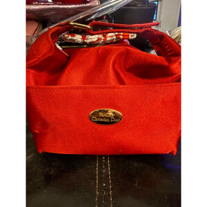 Christian Dior Red Gold GIFT WITH PURCHASE Cosmetic Bag *See photos for callouts